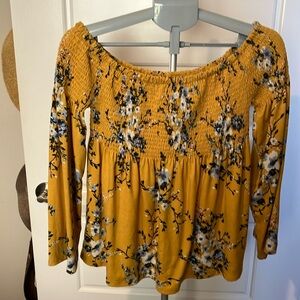 Xhilaration smocked floral blouse